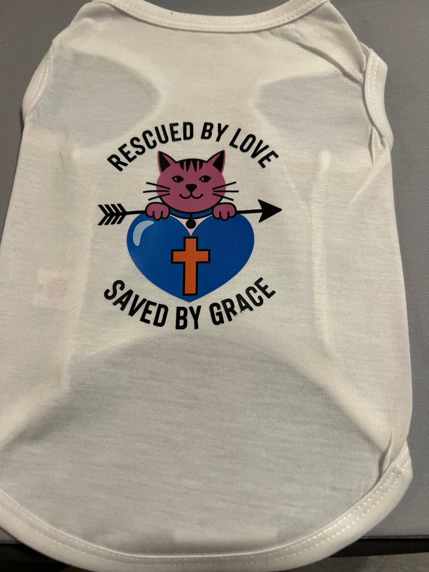 Rescued by Love (Cat) Pet T-Shirt