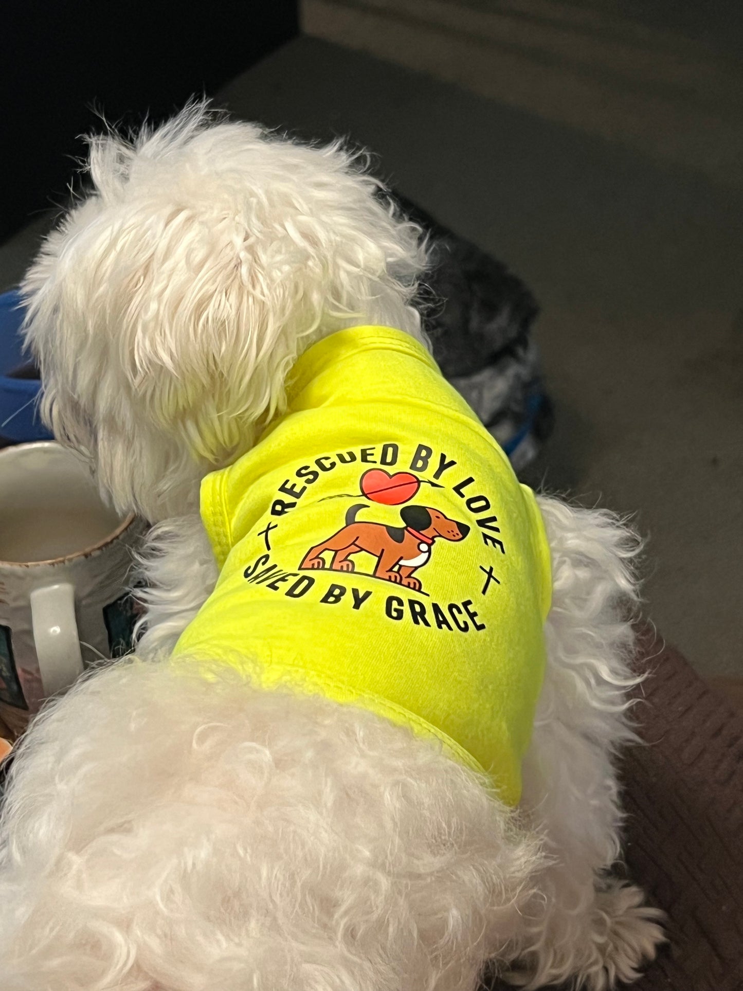 Rescued by Love (Dog) Pet Muscle T-Shirt